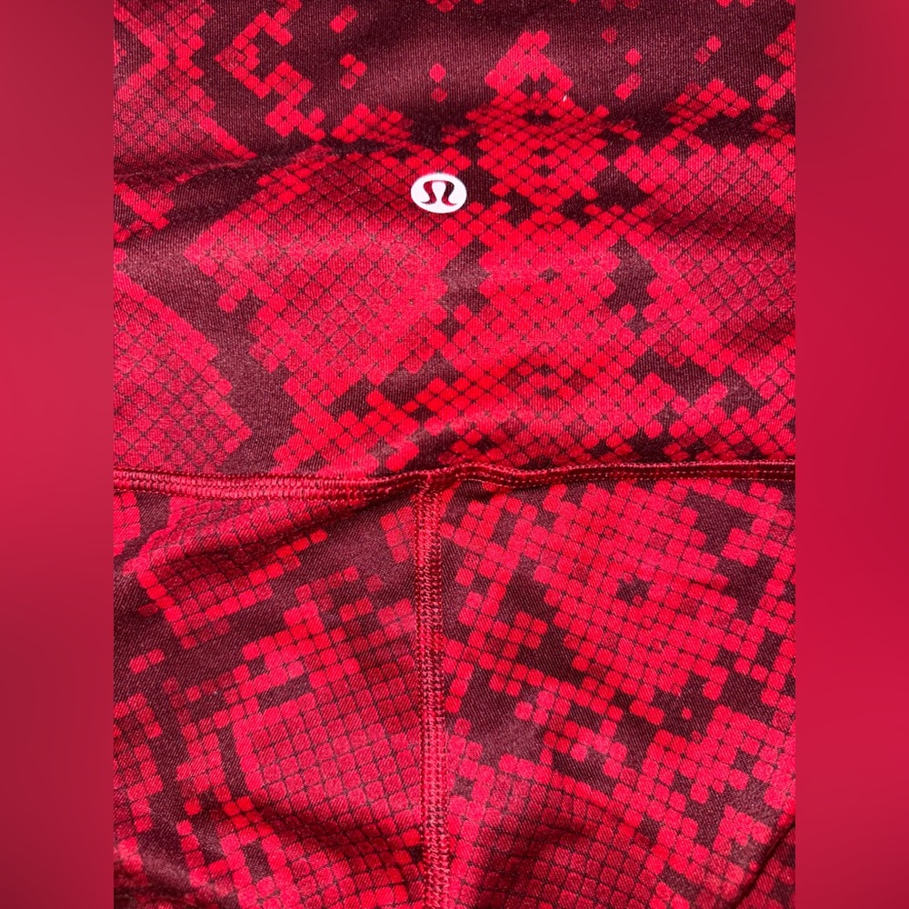 lululemon athletica Red Pixel-Print Leggings